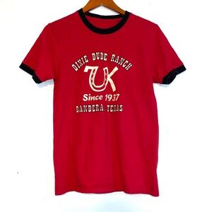 Vintage Texas Dude Ranch Ringer Tee Small